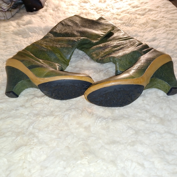 Green vintage Babette heel boots size 9 - Picture 3 of 4